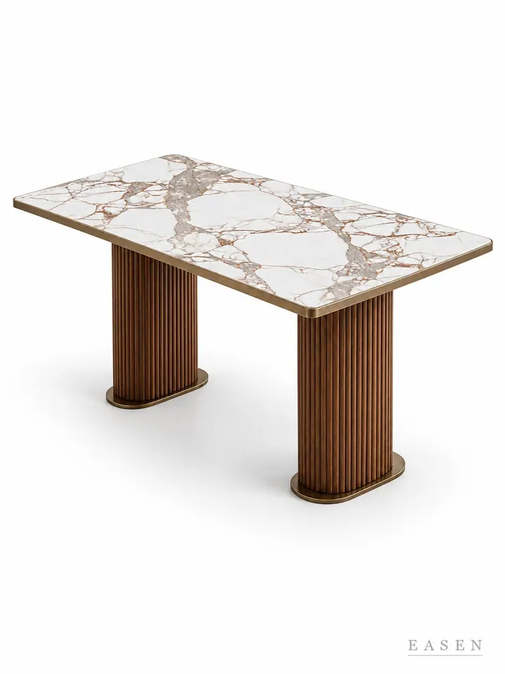 Plaid Twin Column Long Table — Hotel & Lounge Table