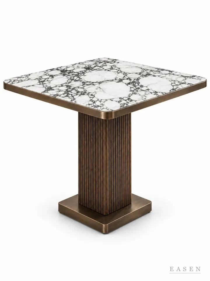Cloud Wood Column Square Table — Hotel & Lounge Table