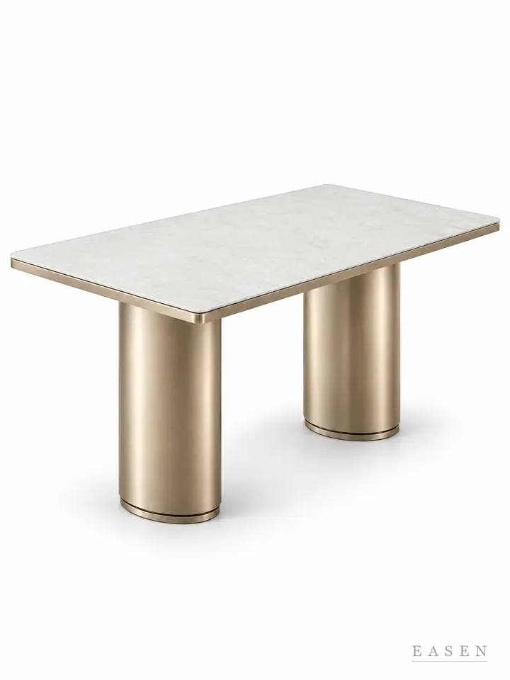 Limestone Twin Cylinder Long Table — Hotel & Lounge Table