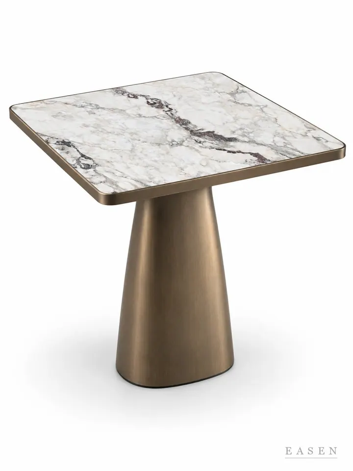 Branca Bronze Spindle Square Table — Hotel & Lounge Table