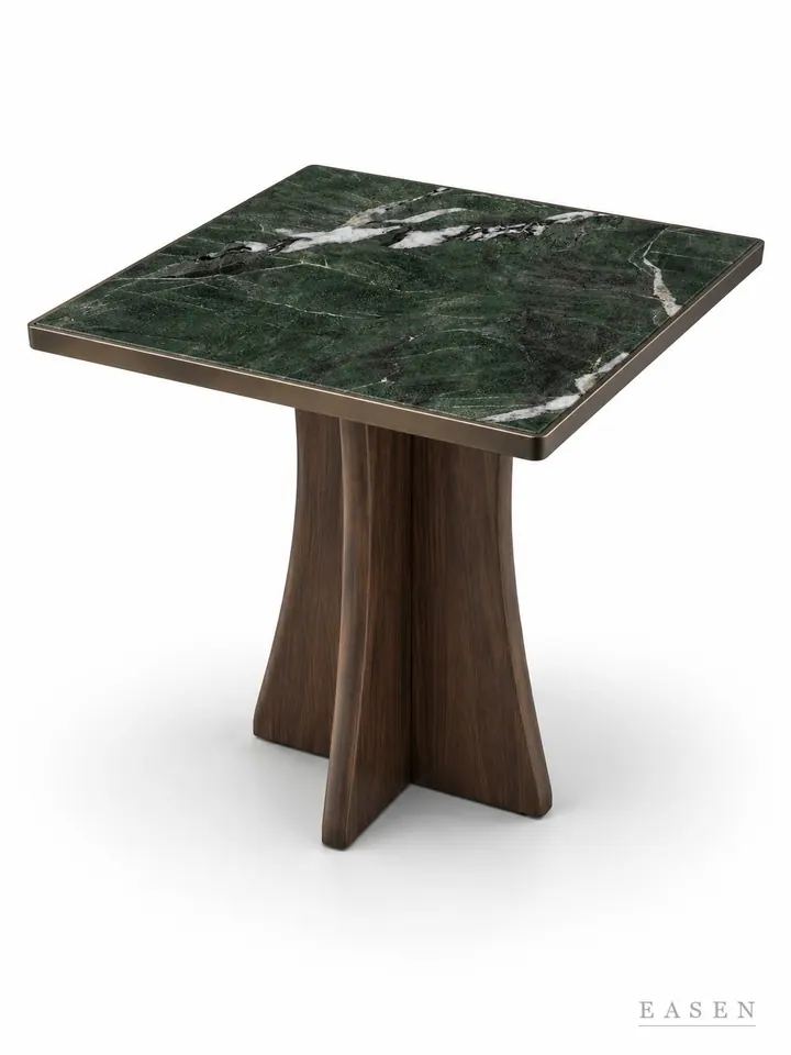 Avocado Walnut Cross Square Table — Hotel & Lounge Table