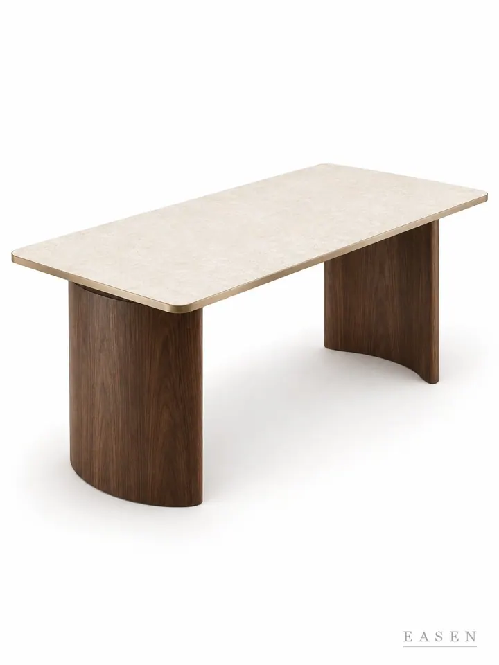 Limestone Arc Screen Long Table — Hotel & Lounge Table