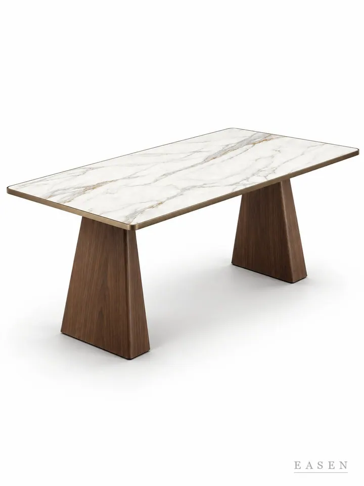 Paestum Walnut Wedge Long Table — Hotel & Lounge Table