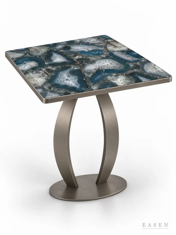 Blue Agate Bow Square Table — Hotel & Lounge Table