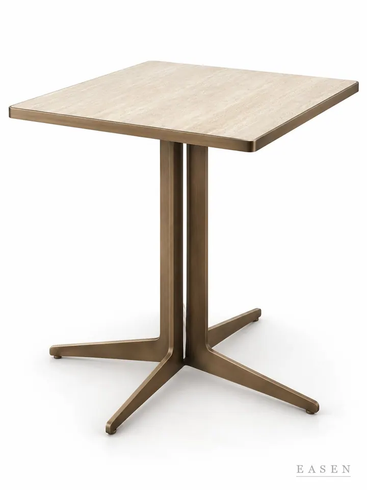 Beige Four Fork Square Table — Hotel & Lounge Table