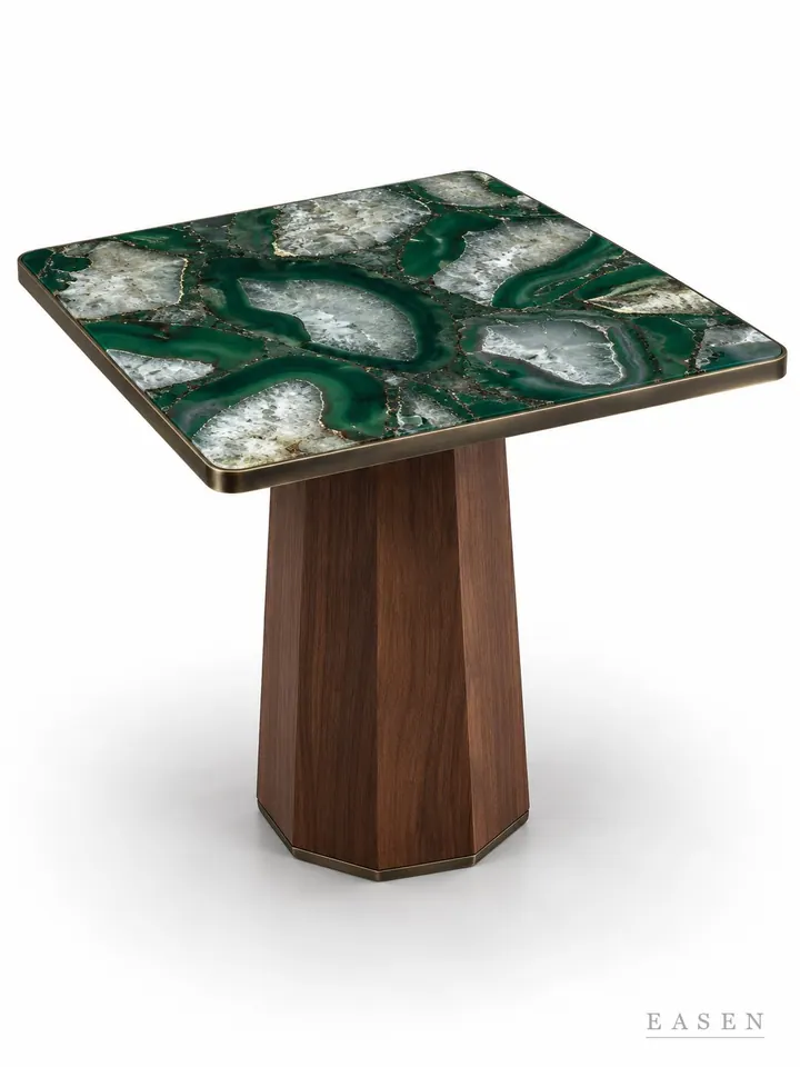 Green Agate Octagon Square Table — Hotel & Lounge Table
