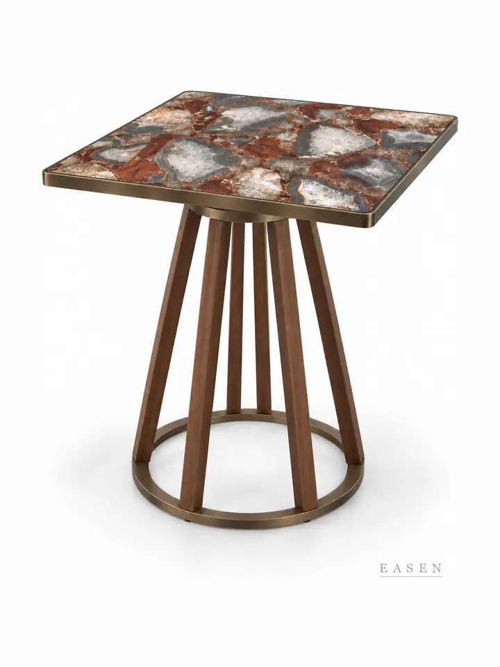 Agate Bronze Bundle Square Table — Hotel & Lounge Table