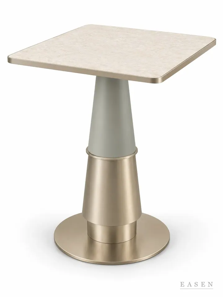 Limestone Step Column Square Table — Hotel & Lounge Table
