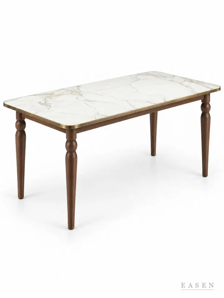 Carrara Gold Spiral Long Table — Hotel & Lounge Table