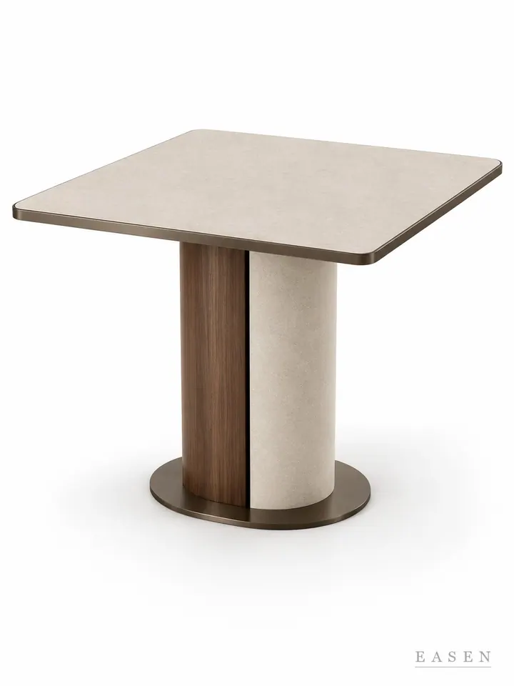 Terrazzo Stone Column Square Table — Hotel & Lounge Table