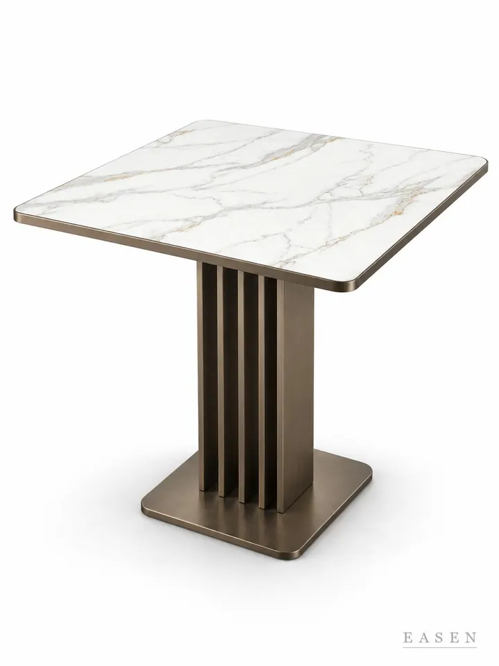Floral Layered Plate Square Table — Hotel & Lounge Table