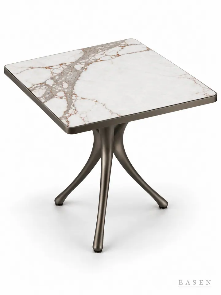 Plaid Triple Arc Square Table — Hotel & Lounge Table