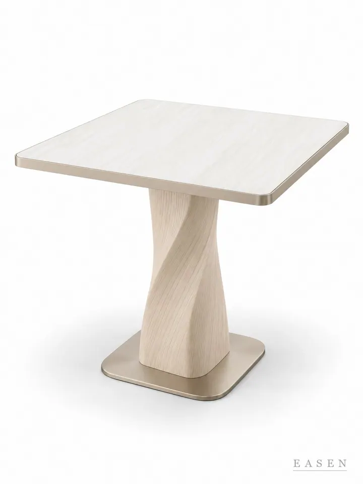 Ivory Twisted Ridge Square Table — Hotel & Lounge Table