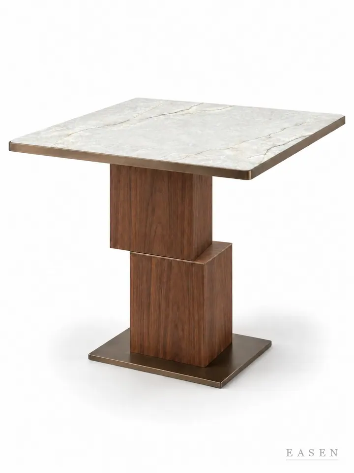 Crystal Stepped Column Square Table — Hotel & Lounge Table