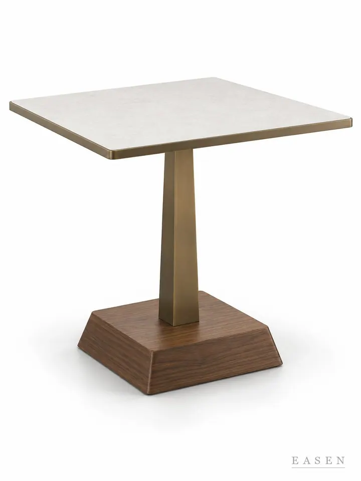 Ivory Bronze Cone Square Table — Hotel & Lounge Table