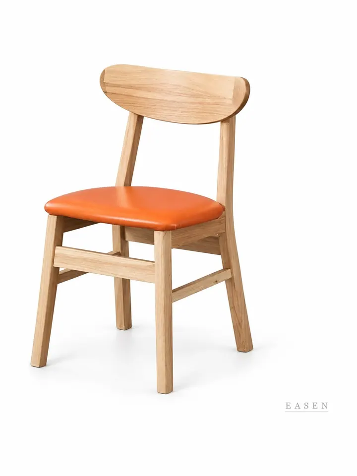 Curved-Back Solid Wood Chair — 4
