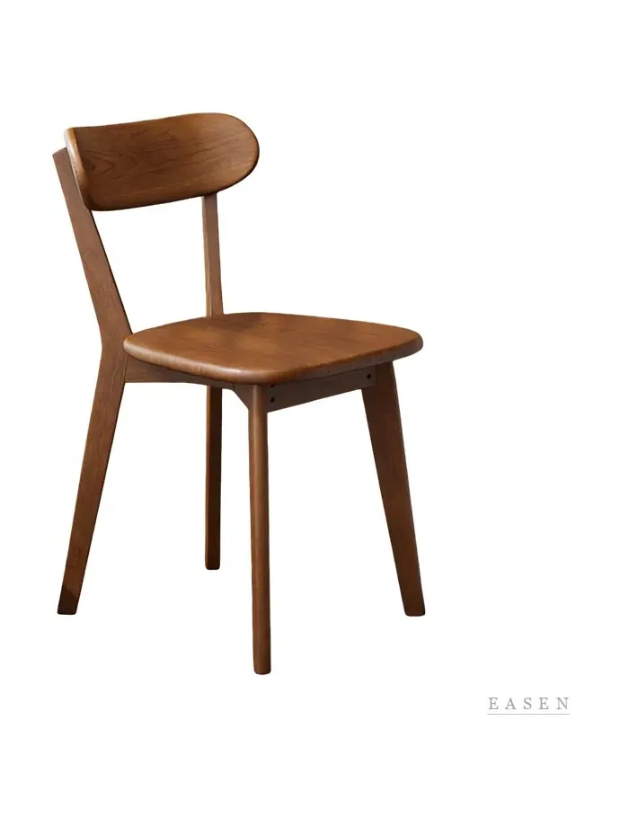 Rounded-Back Walnut Chair — Café Chair