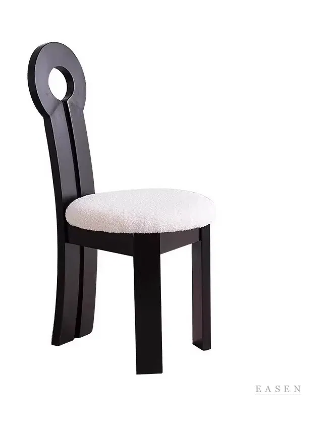 Keyhole-Back Boucle Chair — Café Chair