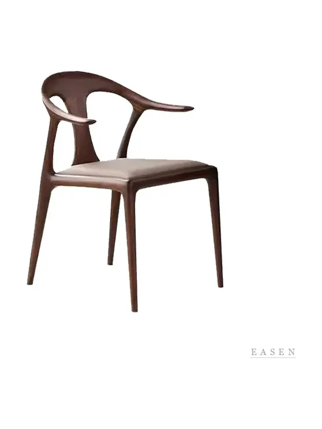 Horn-Back Dark Wood Armchair — Café Chair