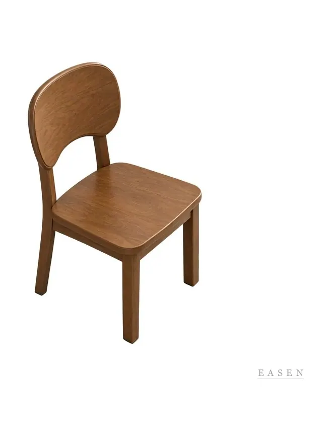 Small Rounded-Back Wood Chair — Café Chair