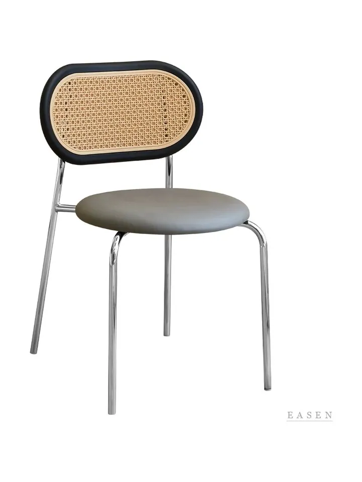 Oval Cane Metal-Leg Chair — Café Chair