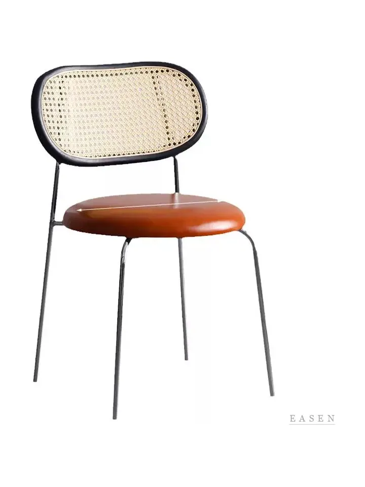 Oval Cane Metal-Leg Chair — 4