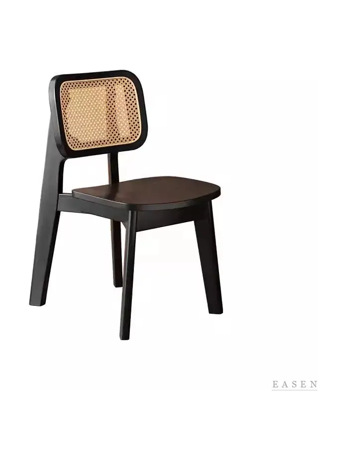 Square Cane Walnut Chair — Café Chair