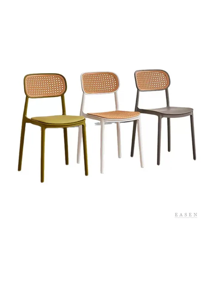 Perforated Cane-Look Stacking Chair — Café Chair