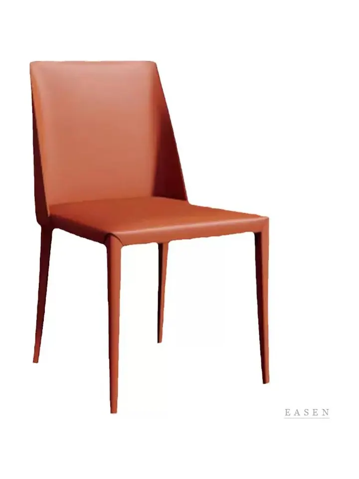 Saddle-Leather Slim-Leg Chair — Café Chair