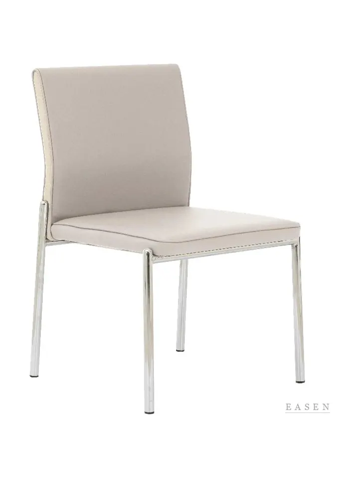 Beige Chrome-Leg Chair — Café Chair
