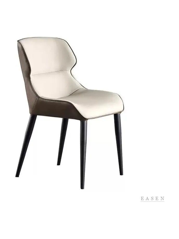 Cream Leather Side-Panel Chair — Restaurant Chair