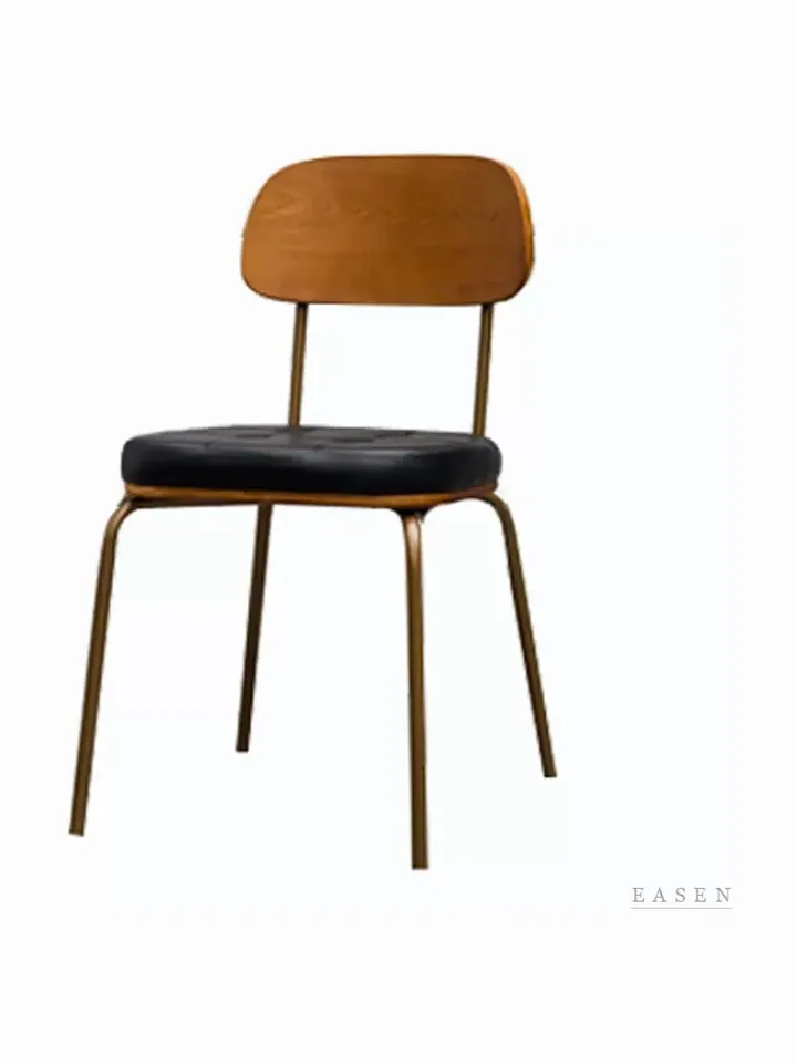 Wood-Back Bronze-Leg Chair — Café Chair