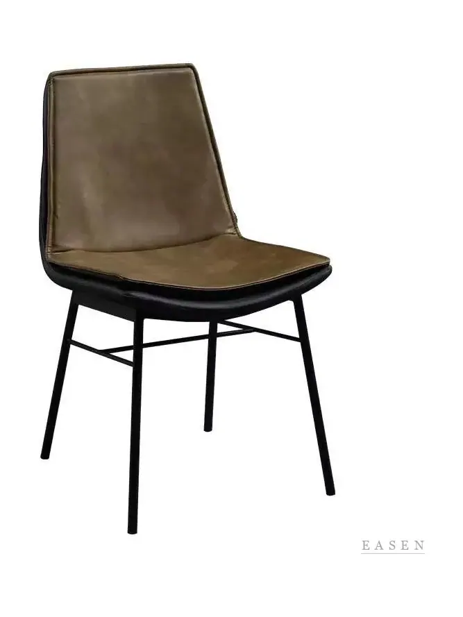 Olive Suede-Look Metal Chair — Café Chair