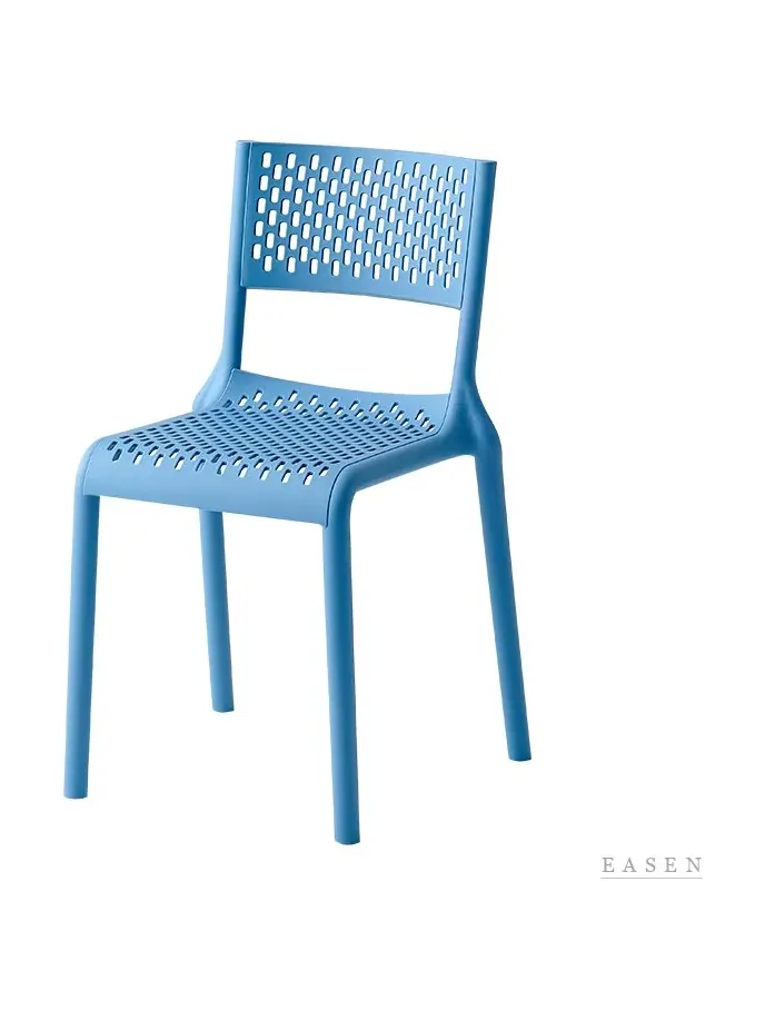 Blue Perforated Stacking Chair — Outdoor Chair