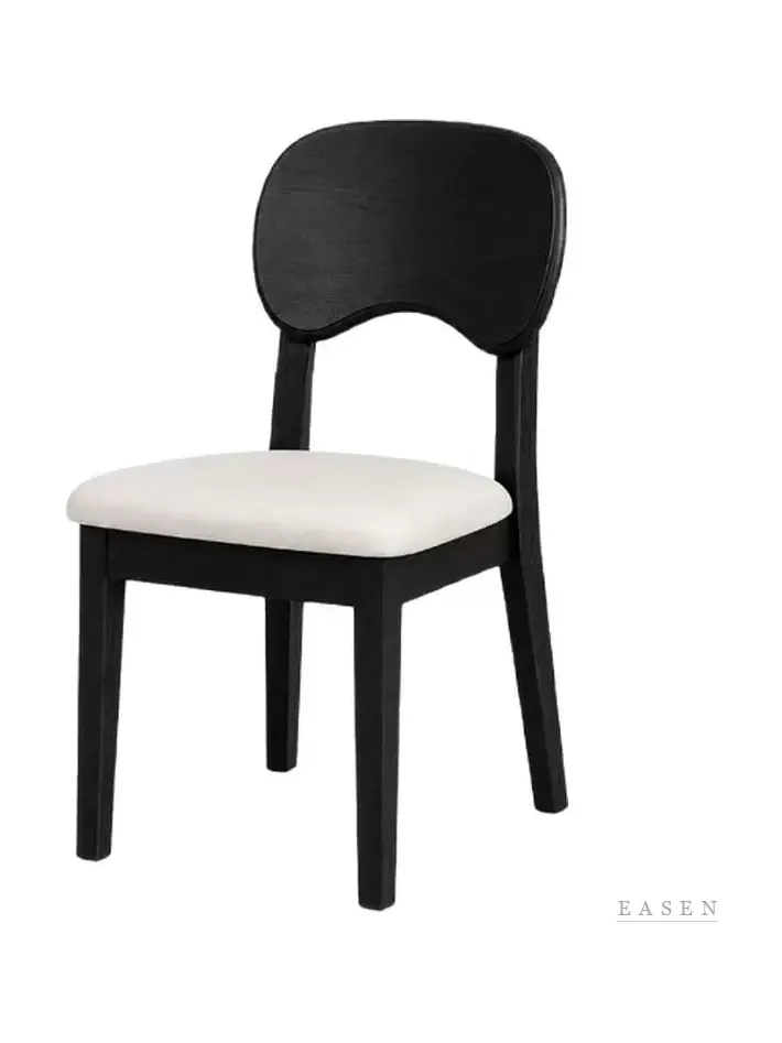 Black Curved-Back White-Seat Chair — Café Chair