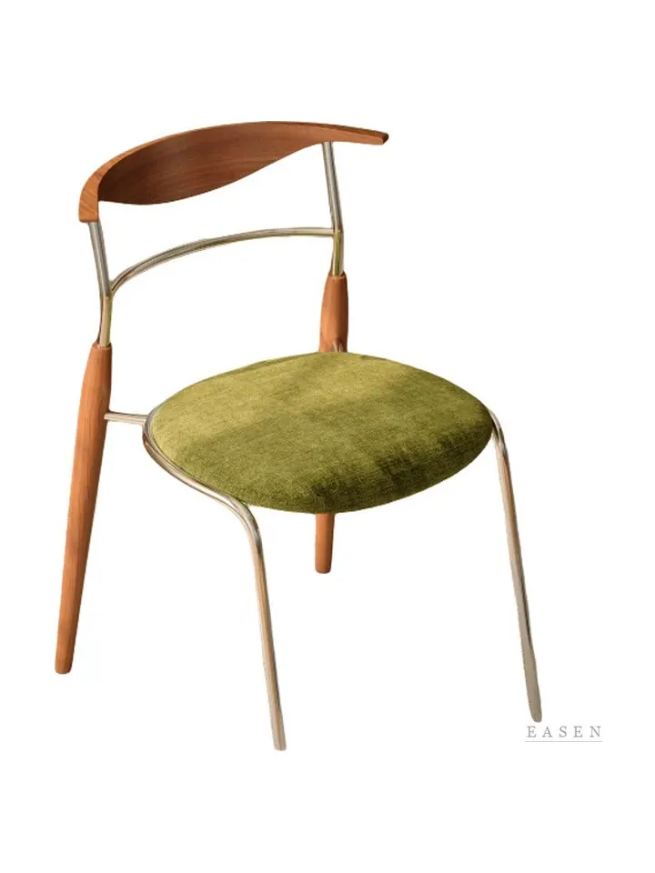 Olive-Velvet Brass-Leg Chair — Café Chair
