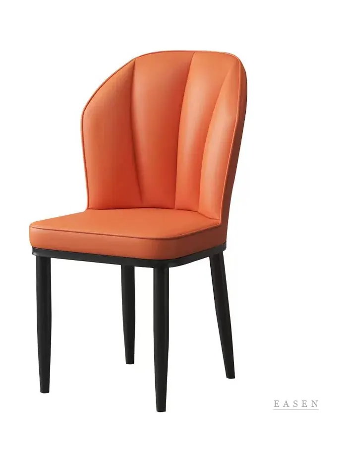 Orange Scalloped-Back Chair — Restaurant Chair
