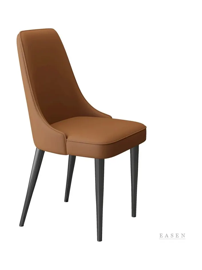 Curved High-Back Leather Chair — Restaurant Chair