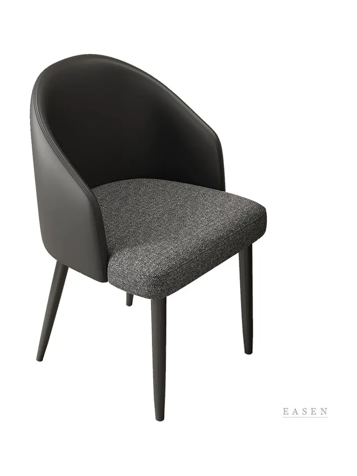 Dark-Grey Textured Shell Chair — Restaurant Chair