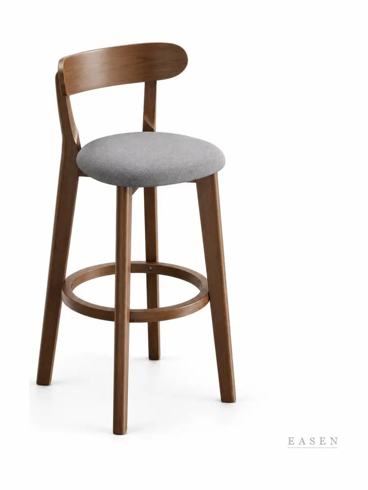 Walnut Ring-Footrest Bar Stool — 3