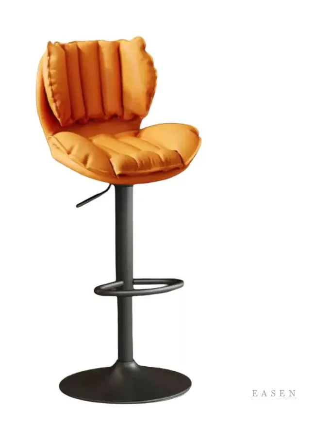 Ribbed Orange Adjustable Bar Stool — Restaurant Chair