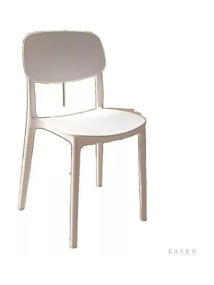 Square-Back Rounded Plastic Chair — Café Chair