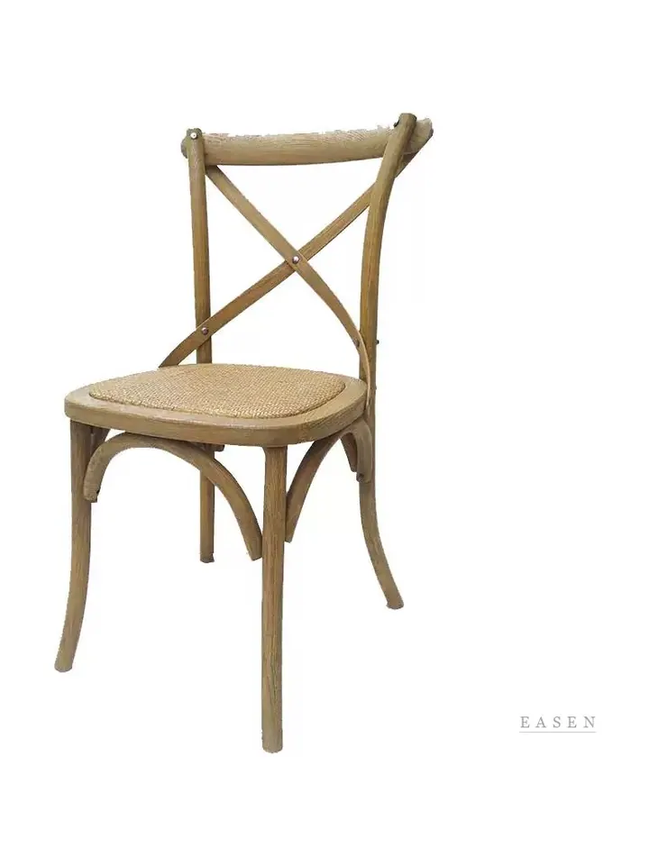 Cross-Back Round Cane Chair — Café Chair