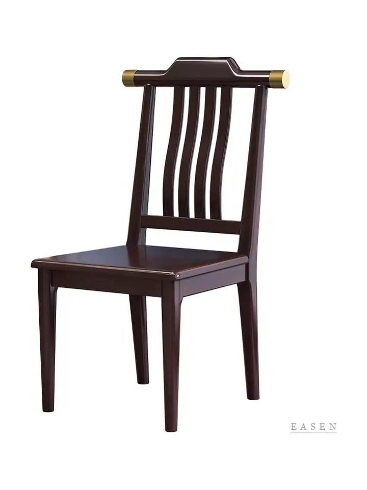 Chinese Slat-Back Brass-Cap Chair — Restaurant Chair