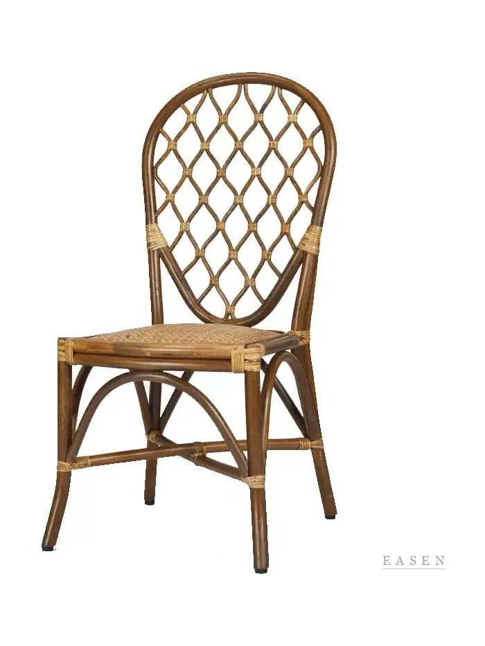 Diamond-Lattice Rattan Chair — Café Chair