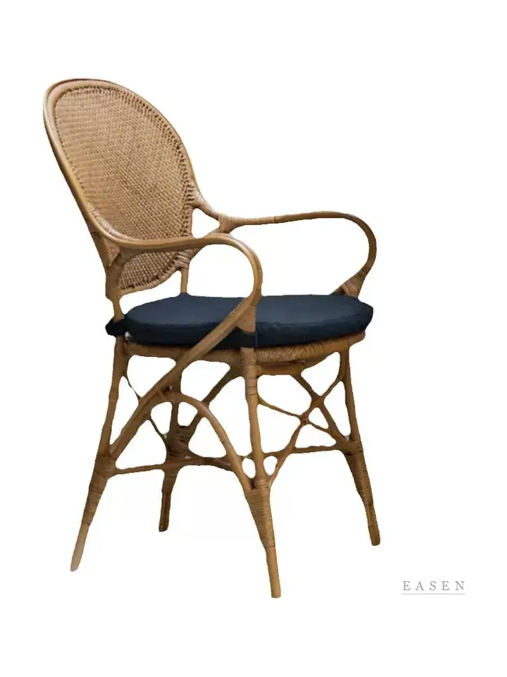 Oval Rattan-Back Armchair — Café Chair