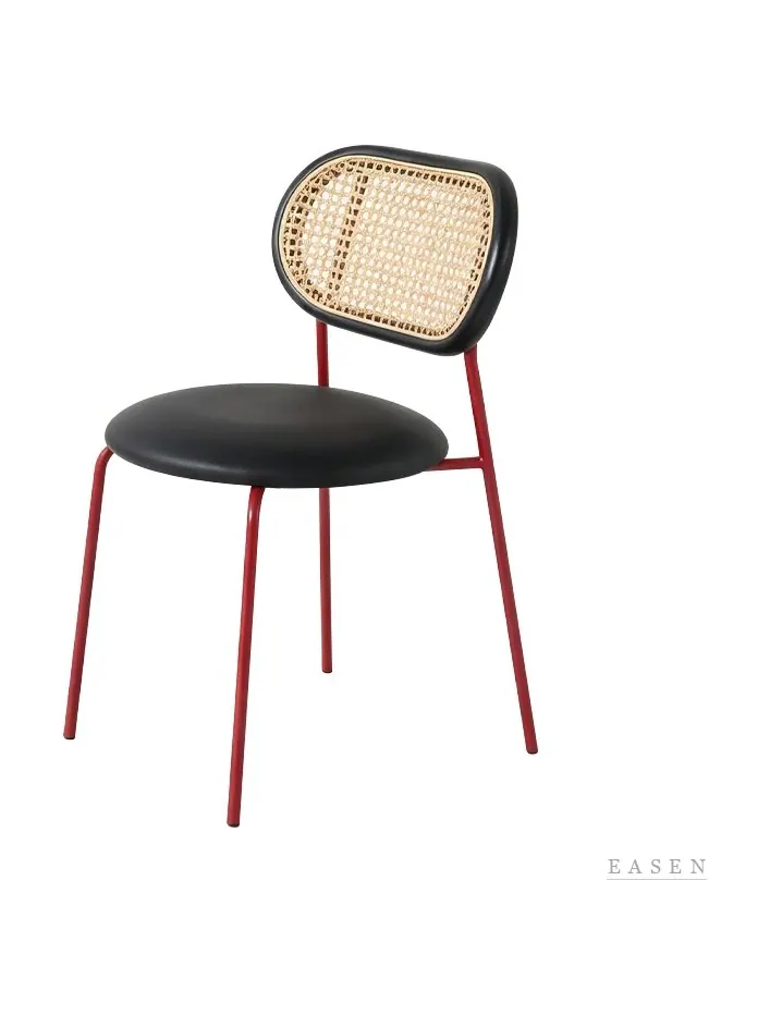 Red-Leg Round Cane Chair — Café Chair