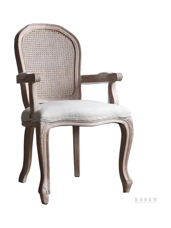 French Carved Cane Armchair — Restaurant Chair