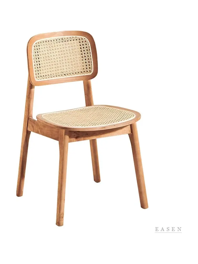 Rounded Cane-Seat Wood Chair — Café Chair
