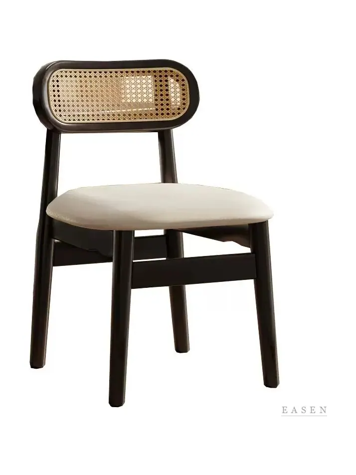 Low Cane-Back Upholstered Chair — 4